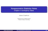 Nonparametric Statistics NotesOutline 1 Sections 4.1 and 4.2: Chi-squared Tests for Contingency Tables 2 Section 4.3: The Median Test 3 Section 4.4: Measures of Dependence 4 Section