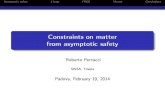 Constraints on matter from asymptotic safetyactive.pd.infn.it/g4/seminars/2014/files/percacci.pdf · Asymptotic safety 1-loop FRGE Matter Conclusions Higher derivative gravity Γ