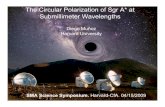 The Circular Polarization of Sgr A* at Submillimeter ... · The Circular Polarization of Sgr A* Some observational facts about Sgr A* • Underluminous(L~L-9Edd) SMBH of 4.5±0.4