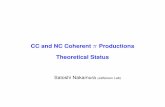 CC and NC Coherent ˇ Productions Theoretical Status€¦ · Theoretical approaches to coherent π production ∗ PCAC (Partially Conserved Axial Current)-based model • Rein, Sehgal,
