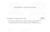 Digital signatures - unipi.it · Digital signatures April 10, 2016 Digital signatures 37 Non-repudiation vs authentication April 10, 2016 Digital signatures 38 • DEF. Non-repudiation