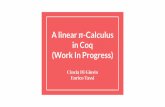 A linear π-Calculus in Coq (Work In Progress)groups.inf.ed.ac.uk/abcd/VEST/slides/Tassi.pdfThe Prose (PROvers for SEssions) Project Micro French 1 year funding outcome of an OPCT