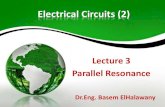 Electrical Circuits (2) Shoubra/Electrical... · Electric Circuits (2) - Basem ElHalawany Parallel Resonance Circuit Practical Circuits It is usually called tank circuit R L L C v(t)