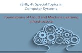 18-847F: Special Topics in Computer Systems Foundations of ... · Lecture 8: Intro to Coding Theory Foundations of Cloud and Machine Learning Infrastructure. Topics Covered 3 Cloud