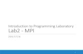 Introduction to Programming Laboratory Lab2 - MPI · PDF file Lab2-2 Run MPI program with job scheduler 17 hostname of the node this program is running on Because you are running a