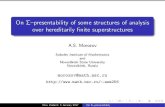 On –presentability of some structures of analysis over ...€¦ · On {presentability of some structures of analysis over hereditarily nite superstructures A.S. Morozov Sobolev