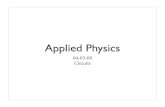 Applied Physics - faculty.uca.edufaculty.uca.edu/carlf/PHYS_1405/Notes/04-03-08AP.pdf · Applied Physics 04-03-08 ... Ohm’s Law V = IR R is resistance in Ohm’s (Ω). V is the