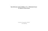 Synthesis and Utility of α–Silylamines: A Brief Overview...Strohmann, C.; Abele, B. C. in Organosilicon Chemistry III, Eds. N. Auner and J. Weis, VCH, Weinheim, 1997, 206-210 Si