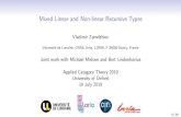 Mixed Linear and Non-linear Recursive Types · 2019. 7. 24. · MixedLinearandNon-linearRecursiveTypes VladimirZamdzhiev Université de Lorraine, CNRS, Inria, LORIA, F 54000 Nancy,