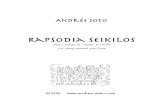 Rapsodia Seikilos, para Flauta y Cuarteto de Cuerdas ed.Nov2013 · 2020. 9. 17. · El epitafio de Seikilos es la composición músical completa de mas antiguedad que se conoce. Fue