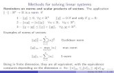 Methods for solving linear systems · Solving linear systems The problem: given b 2Rn, and A 2Rn Rn, we look for x 2Rn solution of Ax = b (1) Problem (1) has a unique solution if