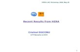 Recent Results from HERA Cristinel DIACONU€¦ · Recent Results from HERA Cristinel DIACONU CPP Marseille & DESY HERA-LHC Workshop, 2008, May 26 1