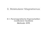 9. Molekularer Magnetismus - TU Chemnitz · 9.1.1. Paramagnetismus Makroskopische Betrachtung diamagnetische Probe B i < B o µ r < 1 χ v < 0 paramagnetische Probe B i >