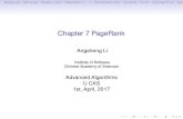 Chapter 7 PageRank · Background Web graph Google’s matrix Teleportation 1 − α Personalised vector Sensitivity Proofs Local algorithms New Brin and Page, 1998 Established the