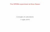 The OPERA experiment at Gran Sasso ¢µm plastic base e m u l s i o n e m u l s i o n s u p p o r t 12.5cm