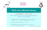 QCD tests with Kaon decaysnuclphys.sinp.msu.ru/conf/lpp14/240809/Biino.pdf · QCD test with Kaons Kaon Physics ππscattering lengths in Ke4 and K3πdecays C. Biino – Lomonosov
