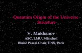 New Quantum Origin of the Universe Structure V. Mukhanov · 2012. 5. 23. · There always exist unavoidable Quantum Fluctuations Quantum fluctuations in the density distribution are