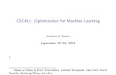 CSC411: Optimization for Machine Learningmren/teach/csc411_19s/tut/tut03.pdf · CSC411: Optimization for Machine Learning University of Toronto September 20–26, 2018 1 1based on