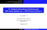 Absolute D Hadronic Branching Fractionshadron.physics.fsu.edu/~crede/FILES/ddbar.pdf · 2007. 7. 27. · Introduction Absolute D-Hadronic Branching Fractions Results: Branching Fractions