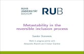 Metastability in the reversible inclusion process€¦ · Metastability in the reversible inclusion process Sander Dommers Work in progress jointly with Alessandra Bianchi and Cristian