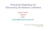Practical Statistics for Discovery at Hadron Colliderhcpss.fnal.gov/hcpss06/talks/060817Lyons_mod.pdf · Use L-ratio as test statistic for calculating p-value 4) H0 = Standard Model