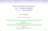 Bose-Einstein Correlations, the -model, and jets in e+e- wes/talks/tokyo- ¢  in e+e¢†â€™