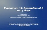 Experiment 10: Absorption of β and γ Raysnas2173/Lab10_AbsorptionOfBeta... · PHYS 1493/1494/2699: Exp. 10 – Absorption of β and γ Rays 2 Introduction Background: Radioactivity