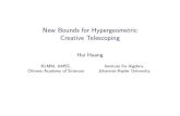 New Bounds for Hypergeometric Creative Telescoping h2huang/Talks/ ¢  Creative Telescoping
