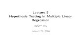 Lecture 5 Hypothesis Testing in Multiple Linear Regressioncourses.washington.edu/b515/l5.pdf · 2004. 1. 20. · Signif. codes: 0 ‘***’ 0.001 ‘**’ 0.01 ‘*’ 0.05 ‘.’
