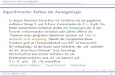 Algorithmischer Aufbau der Aussagenlogik - TU Kaiserslautern · 2010. 5. 14. · Algorithmischer Aufbau der Aussagenlogik Semantische Tableaux Beispiel Beispiel 2.1 (Semantische Tableaux)