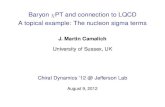 Baryon PT and connection to LQCD A topical example: The ... Camalich.pdfkV k In a Lorentz-covariant formulation loops break PC! I Baryon mass m 0: New large scale that does not vanish