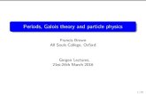 Francis Brown All Souls College, Oxford - IHESbrown/GergenLecture4.pdf · 2016. 9. 6. · Gergen Lectures, 21st-24th March 2016 1/29. Reminders We are interested in periods I = Z!