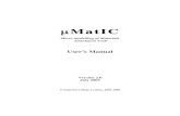 MatIC - Imperial College London...μMatIc User’s Manual Version 2.0 Page 4 of 20 2. Unpack the source code. For example if the version is 081108 then issue the command line: tar