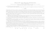 Maxwell and Special Relativity - Princeton Universitykirkmcd.princeton.edu/examples/maxwell_rel.pdf · 2020. 9. 13. · Maxwell and Special Relativity Kirk T. McDonald Joseph Henry