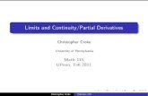 Limits and Continuity/Partial Derivativesccroke/lecture14-2,3.pdf · 2011. 9. 19. · Limits and Continuity/Partial Derivatives Christopher Croke University of Pennsylvania Math 115
