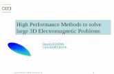 High Performance Methods to solve large 3D Electromagnetic … · 2016. 3. 7. · Numerical solution of Maxwell’s equations in the free space (Hd,Ed) RCS=10log10 ... L 6 724 303