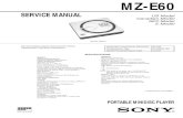 MZ-E60 - minidisc.org€¦ · MZ-E60 SERVICE MANUAL PORTABLE MINIDISC PLAYER SPECIFICATIONS US Model Canadian Model AEP Model E Model System Audio playing system MiniDisc digital