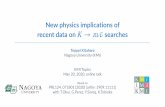 New physics implications of recent data on K πνν¯ searches...New physics implications of recent data on K → πνν¯ searchesTeppei Kitahara Nagoya University (KMI) KMI Topics
