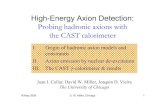 Probing hadronic axions with the CAST calorimeter · 2018. 6. 8. · Probing hadronic axions with the CAST calorimeter I. Origin of hadronic axion models and constraints ... • Search