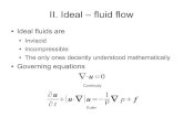 II. Ideal – fluid flow · 2012. 8. 3. · II. Ideal – fluid flow Ideal fluids are Inviscid Incompressible The only ones decently understood mathematically Governing equations