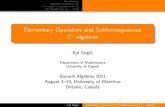 Elementary Operators and Subhomogeneous C*-algebrasilja/presentations/BALG...On equality Im A = E(A) Canonical contraction A If T 2E(A) has a representation (2), it is easy to see