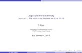 Logic and the set theory - Lecture 21: The set theory: Review ...mathsci.kaist.ac.kr/~schoi/Logiclec21.pdfLogic and the set theory Lecture 21: The set theory: Review Sections 12-25