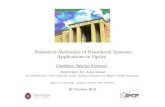 Statistical Mechanics of Disordered Systems: Applications in ... ... Statistical Mechanics of Disordered