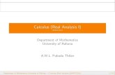 Calculus (Real Analysis I)pubudu/cal3.pdf · 2013. 10. 31. · The rule for the geometric sequence is xn = ar(n 1). Department of Mathematics University of Ruhuna | Calculus (Real