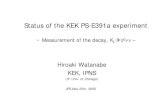 Status of the KEK PS-E391a experimentStatus of the KEK PS-E391a experiment ~ Measurement of the decay, K LÆ0νν ∼π Hiroaki Watanabe KEK, IPNS (ÅUniv. of Chicago) JPS Mar 25th,