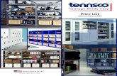 Effective February 2020 - Tennsco Price List.pdf · SLIDING DOORS (Optional Locks/Padlock Hasp Not Available) 48 21 1/4 78 400 5 JSD1878SU 228.0 1,151.00 - - - 48 27 1/4 78 400 5