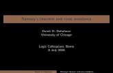 Damir D. Dzhafarov University of Chicago 8 July 2008 · Damir D. DzhafarovRamsey’s theorem and cone avoidance. Low 2ness Theorem (Cholak, Jockusch, and Slaman, 2001) Given d ˛00,