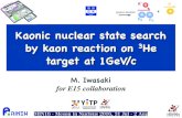 Kaonic nuclear state search by kaon reaction on He target ...min2016/slides/MesonInNuclei2016_iwasaki_f.pdfSearch for Kaonic nuclear states nuclear state search 3He(K-, n) @ 1 GeV/c