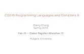 CS516 Programming Languages and Compilers II 2015. 3. 5.آ  Copy coalescing: two variables associated