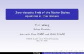 Zero-viscosity limit of the Navier-Stokes equations in thin domain … · 2020. 12. 3. · Zero viscosity limit for Non-slip B.C Formally, letting "!0 system (1) is convergent to
